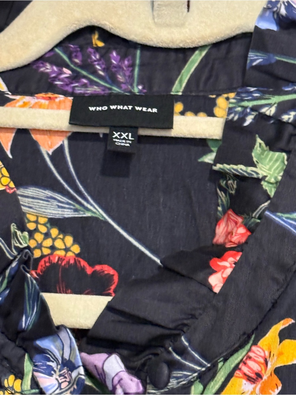 Who What Wear Black Floral Cap-Sleeve Midi Dress size XXL - Picture 5 of 5